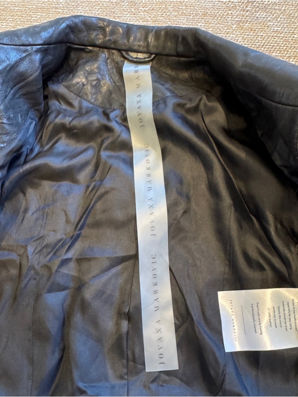 Jovana Markovic black wave leather jacket - Picture 6 of 7